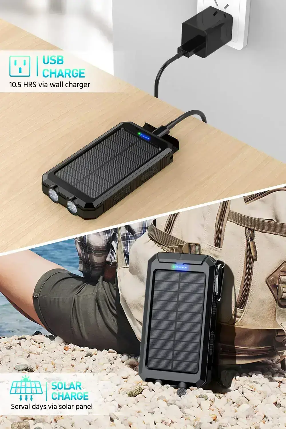 Портативное зарядное устройство KAPURUI Power Bank - 10000mAh - Black (YD-886)